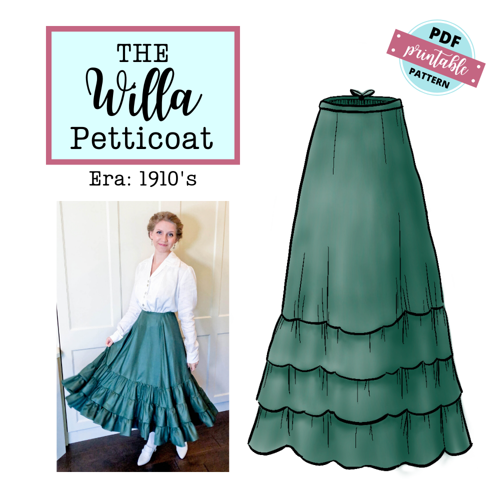 1910s “Willa” Petticoat Pattern – PDF Printable