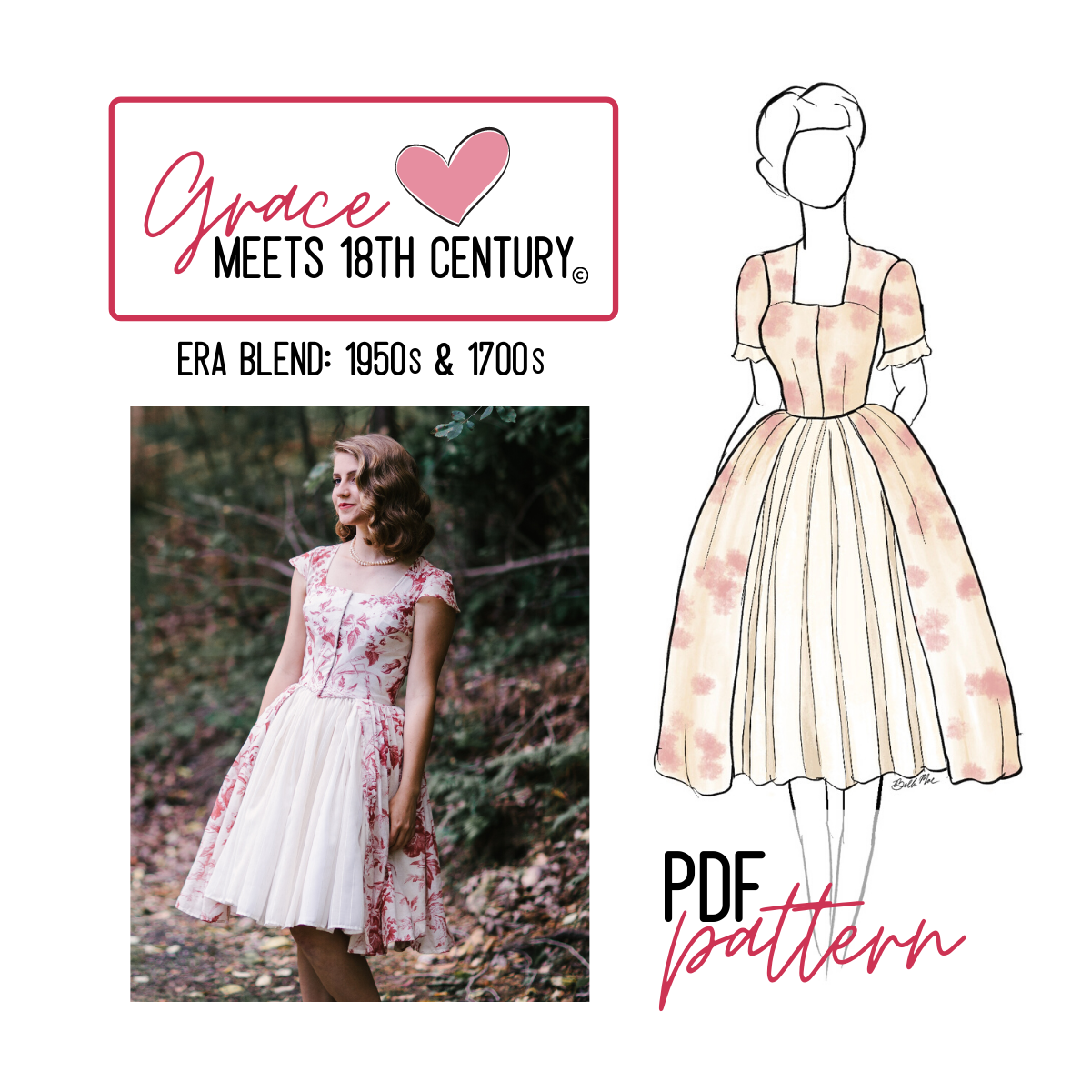 “Grace Meets 18th-Century” Dress – PDF Pattern