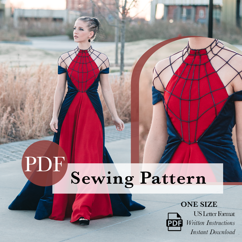 The Spider-Mae Dress – Red Carpet Design – PDF Sewing Pattern