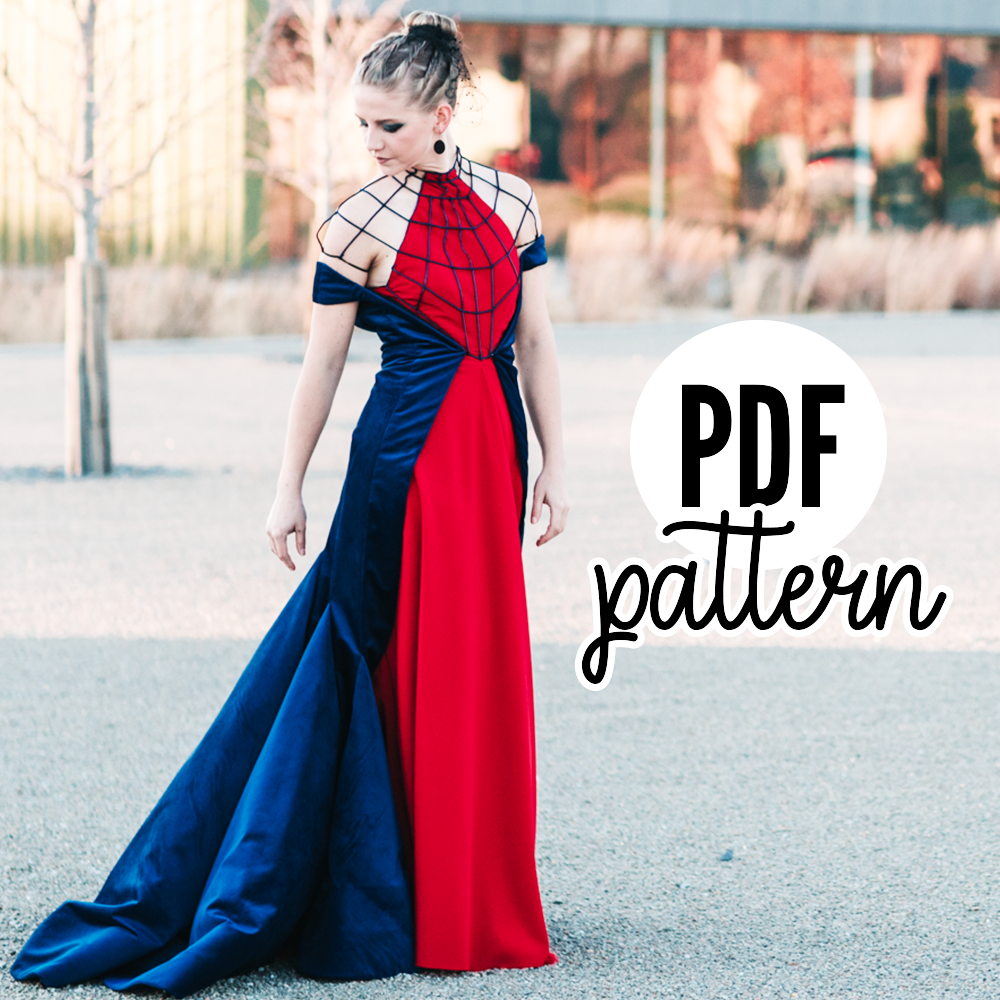 The Spider-Mae Dress – Fiction to Fashion Red Carpet Look – PDF Pattern