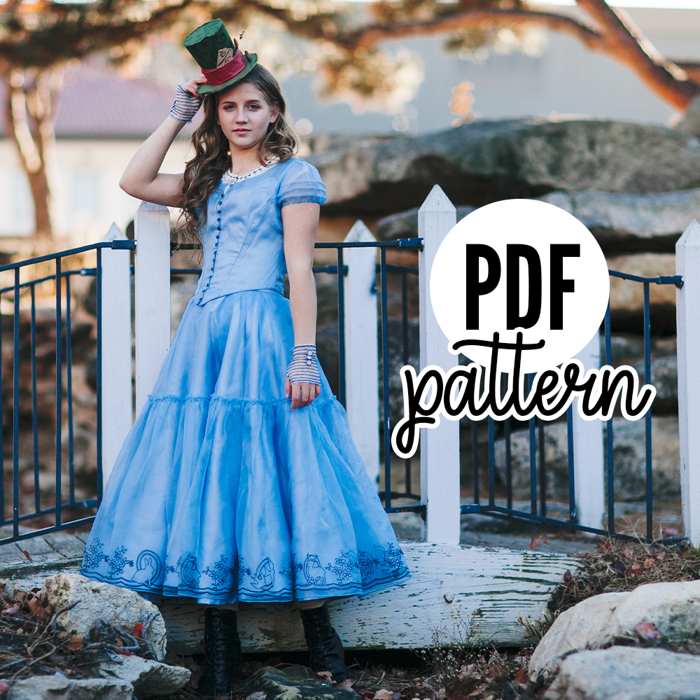 Alice’s Blue Dress – Costume PATTERN – PDF Printable